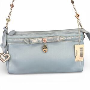Brighton Mariah Light Blue Croc Embossed Handbag Crossbody NWT H3065G